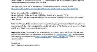 FCC Tribal Workshop May 15, 2024 at Indigo Sky Casino and Resort