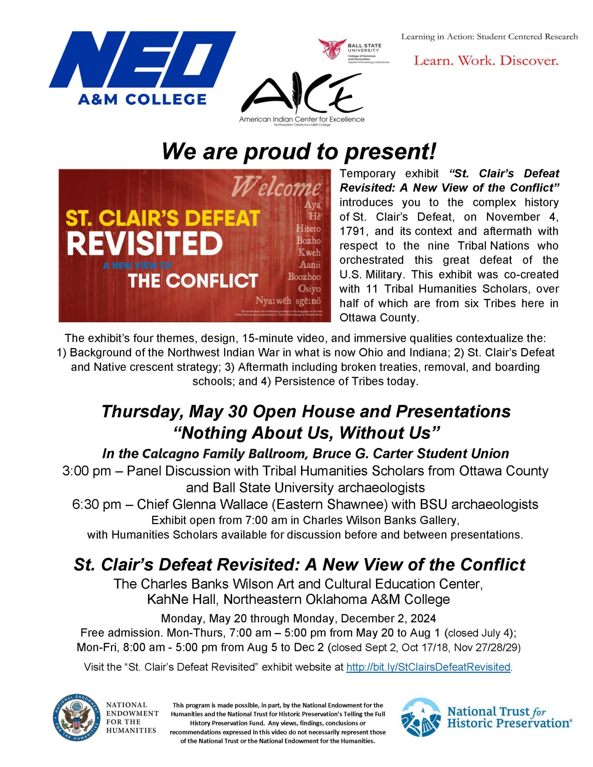 “St. Clair’s Defeat Revisited: A new View of the Conflict” hosted by NEO A & M College